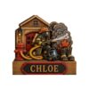 Personalized Firefighter Wooden Block, Custom Name Fire Station Scene Sign, Layered 3D Wood Shelf and Desk Decor, Firefighter Gift for Him and Her, Firehouse Display, Wooden Block Decor