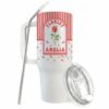Personalized Floral Designer 40oz Travel Tumbler with Handle - Red - Custom Name Rose Graphic Cup, Romantic Valentine Florist Appreciation Gift, Nature Lover Insulated Travel Mug, Botanist Keepsake