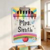 Personalized Florals Teacher Clipboard with Name, Custom Acrylic Clip Board, Cute Back to School Appreciation Gifts for Women Teachers School Nurse, Low Profile Clip 4