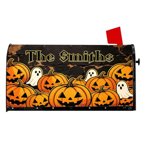 Personalized Halloween Mailbox Covers Magnetic Standard Size Custom with Street Number Mail Box Covers for Outdoor Post Letter Box Wraps for Home Garden Yard Decor 18 x 22 Inch