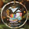 Personalized Happy Paper Airplane Glass Ornament School Gift