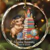Personalized Highland Calf Glass Ornament Student Gift