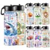 Personalized Kids Water Bottle, Custom Name Word Art 18oz Stainless Steel Insulated Bottle for Boys, Shark Dinosaur ball Soccer Truck Bottle, Back to School Birthday Xmas Gifts for Son Youth