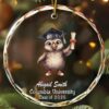 Personalized Kiwi Bird Student Glass Ornament School Gift
