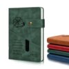 Personalized Leather Notebook for Men, Women - Custom Business & Organizer A5 Lined Notebook, Journal for Coworker, Employee, Gift for Him, Her, Students, Graduation, Father‘s Day, Office Gifts (dark green)