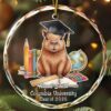 Personalized Little Capybara Student Glass Ornament School Gift