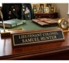 Personalized Military Desk Name Plate – Walnut Base, Brass Letters – Promotion Retirement Gift (11 X 2 INCHES)