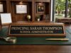 Personalized Professor Desk Name Plate – Office Nameplate with Wooden Base – Custom Academic Desk Sign (11 X 2 INCHES)