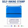 Personalized Self-Inking Address Stamp with Custom Text & Company Details | Refillable Rubber Stamp Available in Blue, Black, Red & Green Ink | Ideal for Billing, Invoices, Documents & Office Use