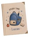 Personalized Study Time Embroidered Notebook, Custom Name Back To School Journal, Student Journal, Teacher Gift