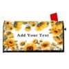 Personalized Sunflower Mailbox Covers Magnetic Large Size Custom Text, Watercolor Floral Mail Box Wrap Decor, Custom Family Last Name Street House Number for Outside Garden Yard Home Decoration, 18x22