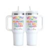 Personalized Teacher 40oz Tumbler with Handle, Helping Tiny Humans Do Big Things, Custom Name Stainless Steel Insulated Travel Mug, Teacher Appreciation Gift, Birthday, Christmas