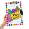 Personalized Teacher Acrylic Clipboard, Custom Pencil Clipboard for Teacher