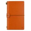 Personalized Vegan Leather Travel Journal with Card Organizer - Refillable A6 Notebook with Hot-Stamped Initial Letter or Heart, 6-Slot Card Holder, Zipper Pouch & Document Folder (Light Brown)