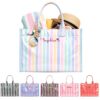 Personalized Waterproof Jelly Beach Bag for Women, Embroidery Name Tote Bag