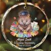 Personalized Wombat Puzzle Scholar Glass Ornament Student Gift