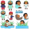 Peryiter 11 Pcs Baby Moses Felt Story Board Set Bible Stories Set Felt Figures Precut Story Board for Kindergarten Preschool Storytelling Interactive Teaching Activities