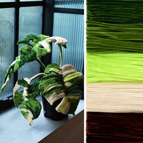 Peryiter 500 Pcs Pipe Cleaners for DIY Flower Bouquets, Chenille Stems for Graduation Bouquet Crafts, Fuzzy Sticks for Handmade Flowers, DIY Gift, Art Projects(Tropical Plants,12 Inch)