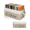 PerYoLyf Book Lovers Gifts TBR Book Storage Basket to Be Read List Storage Bin Reading Accessories for Club Members & Librarians Bookish Gifts Waterproof TBR Basket (White and Brown​)