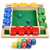 Pesnftr Shut The Box Game,2-4 Player Family Wooden Board Games,Family Math Games for Adults and Kids,8 Dices Classics Tabletop Games for Classroom,Home,Party