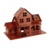PETSOLA 3D Wooden Puzzle Building Model DIY Architecture Block Desk Clock Wooden House Ornament for with Smooth Finish Suitable for Living Room D, Cottage