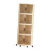 PETSOLA Clear Rolling Storage Cart Multipurpose Utility Cart Lightweight with Wheels Triangle Utility Trolley for Book , 4 Tier