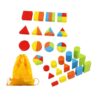 PETSOLA Geometric Solids Geometry Set for Math Preschool Learning Girls 3D