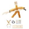 PETSOLA Party Games Handmade Wooden Fencing Puppets Wooden Bots Battle Game Bamboo Man Board Game DIY Pull Doll Bamboo Finger Puppet Toy Fast Paced Bots Game, Wood Tool