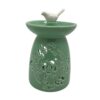 PETSOLA Pottery Wax Melt Burner Art Crafting Sculpture Hollowed Pottery Tealight Holder Candle Scented Diffuser Oil Burner Ornament Suitable for Gift Giving H, Green