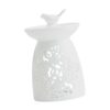 PETSOLA Pottery Wax Melt Burner Art Crafting Sculpture Hollowed Pottery Tealight Holder Candle Scented Diffuser Oil Burner Ornament Suitable for Gift Giving H, White