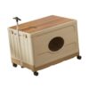 PETSOLA Rolling Cart with Lid with Handle Multifunctional Sturdy Foldable Utility Cart Storage Bins with Wheels for Teachers Camping, Brown