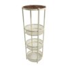 petsola Rolling Cart Wood Top Installation Side Table with Storage Sturdy Furniture for Small Apartments, Pure White
