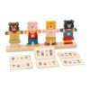 PETSOLA Wooden Color Sorting Stacking Shape Toy Playset Travel Change Clothes Game