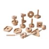 PETSOLA Wooden Lacing Toy Shape Recognition for Children