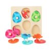 PETSOLA Wooden Peg Puzzles Peg Puzzle Toy Dinosaur Egg Cognitive Skills