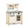 petsola Wooden Play Kitchen Realistic Children's Kitchen Playset Freestanding Wooden Play Cooking Set for Nursery , European Kitchen C-Style