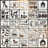 Pet Stencils for Crafts Reusable DIY Furniture Decor Art Painting Stencil 25Pcs Kit for Wood Embroidery Wall Silk Screen Journaling(5.9X5.9 Inch)