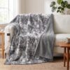 PFASDFW Heated Electric Blanket Throw 84''x90'' - Fast Tie-Dye Heating Blanket, Washable Heat Blanket 10 Heating Settings, 8h Timer Auto Off & Heated Protection, Soft Flannel & Sherpa Material