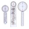 Phefop 3Pcs 6 8 10inch Plastic Spinal Goniometer 360 Degree Protractor with Rotatable Straight Ruler Center Line for Joint Range of Motion Measurement