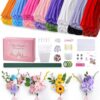 Pheravia 850pcs Purple Pipe Cleaners Bulk Flower Kit, 15 Colors