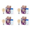 PHILIPS Smart Lighting, LED Filament A19 Bulb, 800 lm, Tunable White Light 2700-5000 K, Low Dimming, Connected by WiZ, Alexa, Google Home, Apple Home - 4 Pack
