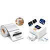 Phomemo Shipping Label Printer with Touchable Screen White & 200Pcs Transparent Thermal Label 4x3