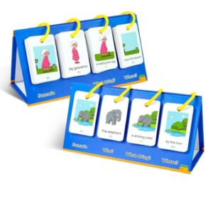 Phonetic Flash Cards - 80 Count, Interactive Laminated Face Pictures Text, Educational Vocabulary Sentence Toy | Children English Learning Flashcard Set, Preschool Classroom, Home Parent Child Play