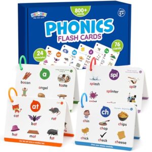 Phonics Flash Cards, 76 Cards 24 Principles, Learn to Read Phonics Games