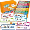 Phonics Flash Cards Word Family Build Book,Learn to Read 30 Read and Rhyme Flip Books,Sight Words Flash Cards Kindergarten Phonics Flip Books for Kids Classroom Homeschool Preschool Learning Activity