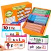 Phonics Flash Cards, Word Family Build Book with 40 Read and Rhyme Flip Books, Learn to Read Sight Words, Kindergarten Reading Games, Preschool Homeschool Educational Learning Activities