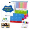 Phonics Magnetic Letter Tiles with 142 Magnets and Pen,Magnetic Tiles, Reading Spelling Games for Home Practice Preschool Kindergarten Classroom