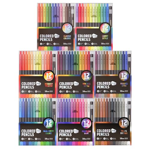 PHOSYNDYE 96 Color Mechanical Colored Pencils 3.0mm Lead,1 Sharpener Included, Stylish Barrel Design for Drawing, Sketching, Journaling Coloring Books