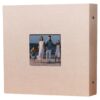 Photo Album, 16 in 40.6 cm Beige Cloth Hardcover with Iron Clip Binding, DIY Adhesive Pages, 30 Sheets 60 Pages, Large Capacity for Family Memories, Scrapbooking, Collectibles