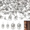 PH PandaHall 100pcs 2 Styles Metal Brad Fasteners with Pull Rings, Jewelry Drawer Pull Ring Brad Handles Journals Decorative Fasteners for Craft Paper Scrapbook Album Jewelry Box Drawers Decoration